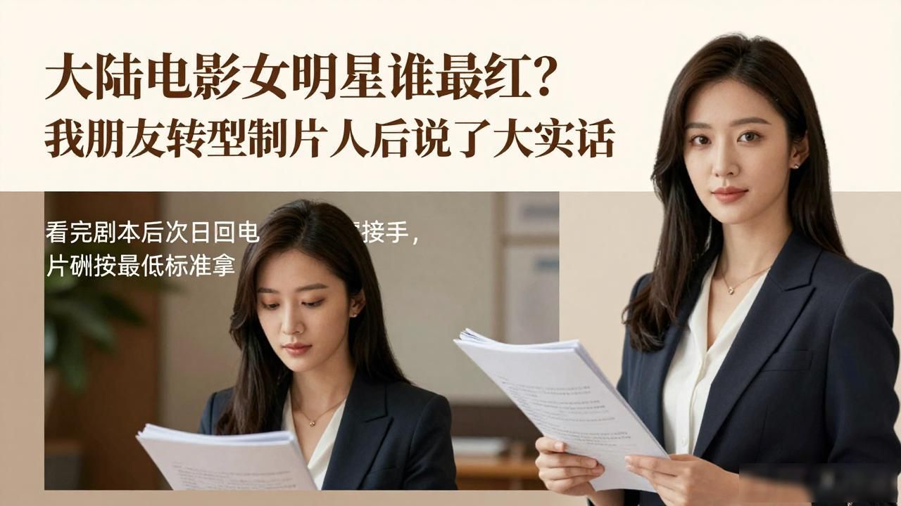 大陆电影女明星谁最红？我朋友转型制片人后说了大实话